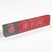 Aangepaste leraar Apple met Trendy Chevron Pattern Naambordje