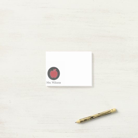 Aangepaste leraar Apple met Trendy Chevron Pattern Post-it® Notes (Op bureau)