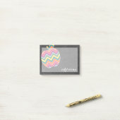 Aangepaste leraar Apple met Trendy Chevron Pattern Post-it® Notes (Op bureau)