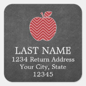 Aangepaste leraar Apple met Trendy Chevron Pattern Vierkante Sticker (Voorkant)