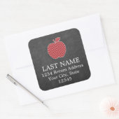 Aangepaste leraar Apple met Trendy Chevron Pattern Vierkante Sticker (Envelop)