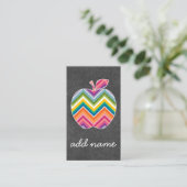 Aangepaste leraar Apple met Trendy Chevron Pattern Visitekaartje (Staand voorkant)