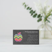 Aangepaste leraar Apple met Trendy Chevron Pattern Visitekaartje (Staand voorkant)