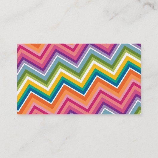 Aangepaste leraar Apple met Trendy Chevron Pattern Visitekaartje (Achterkant)