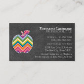 Aangepaste leraar Apple met Trendy Chevron Pattern Visitekaartje (Voorkant)