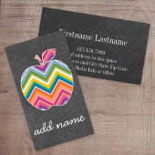 Aangepaste leraar Apple met Trendy Chevron Pattern Visitekaartje