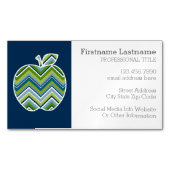 Aangepaste leraar Apple met Trendy Chevron Pattern Visitekaartje Magneet (Voorkant)