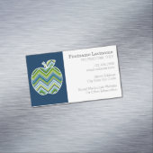 Aangepaste leraar Apple met Trendy Chevron Pattern Visitekaartje Magneet (Voorbeeld)