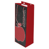 Aangepaste leraar Apple met Trendy Chevron Pattern Wijn Cadeautas (Voorkant Gekanteld)