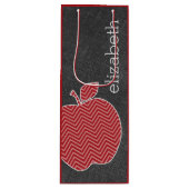 Aangepaste leraar Apple met Trendy Chevron Pattern Wijn Cadeautas (Voorkant)