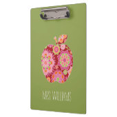 Aangepaste leraar Apple met Trendy Floral Pattern Klembord (Links)