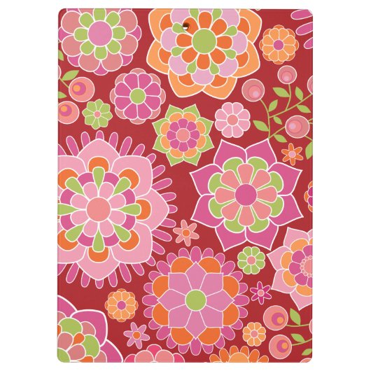 Aangepaste leraar Apple met Trendy Floral Pattern Klembord (Achterkant)