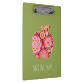 Aangepaste leraar Apple met Trendy Floral Pattern Klembord (Rechts)