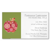 Aangepaste leraar Apple met Trendy Floral Pattern Visitekaartje Magneet (Voorkant)