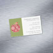 Aangepaste leraar Apple met Trendy Floral Pattern Visitekaartje Magneet (Voorbeeld)