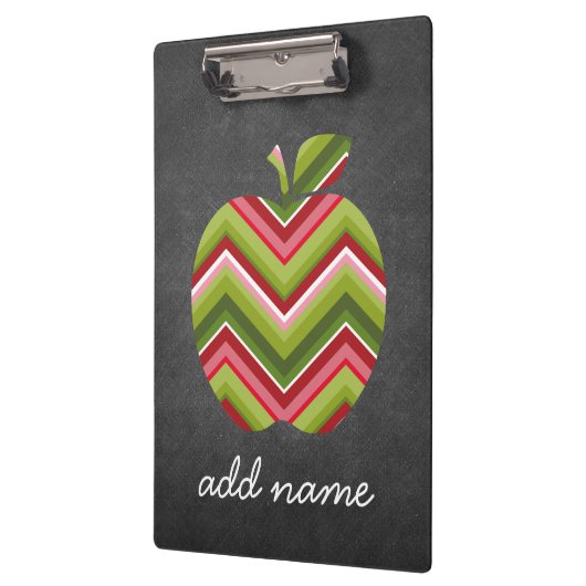 Aangepaste leraar Apple - Red Green Chevron Patter Klembord (Links)