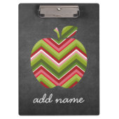Aangepaste leraar Apple - Red Green Chevron Patter Klembord (Voorkant)