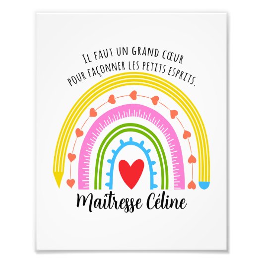 Aangepaste leraar cadeau, dank je leraar foto afdruk (Voorkant)