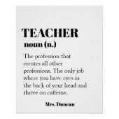 Aangepaste leraar definitie woord zelfstandig naam perfect poster (Voorkant)