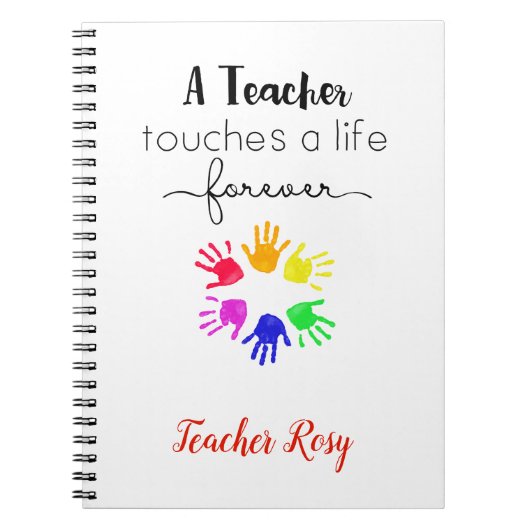Aangepaste leraar (drukt op een leven voor altijd) notitieboek (Voorkant)