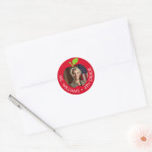 Aangepaste leraar en rang - Apple met foto Ronde Sticker (Envelop)