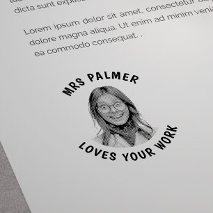 Aangepaste Leraar Gezicht Foto goedgekeurd Rubberstempel