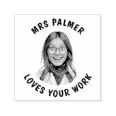 Aangepaste Leraar Gezicht Foto goedgekeurd Zelfinktende Stempel (Design)