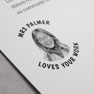 Aangepaste Leraar Gezicht Foto goedgekeurd Zelfinktende Stempel