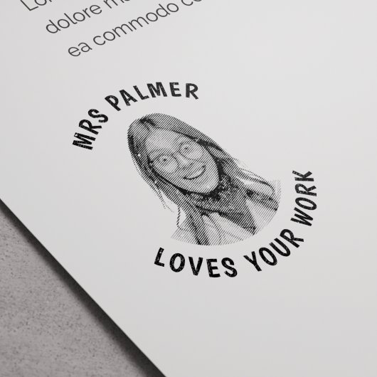 Aangepaste Leraar Gezicht Foto goedgekeurd Zelfinktende Stempel