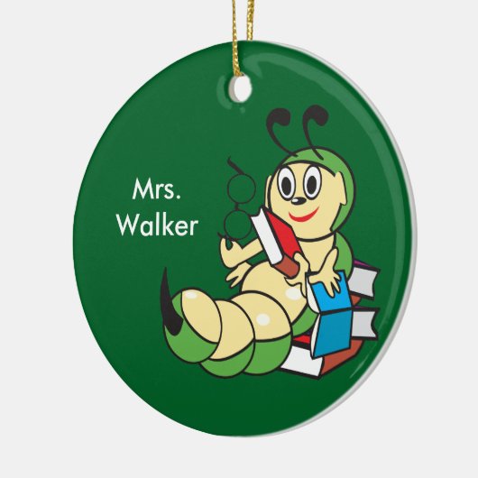 Aangepaste leraar met boeken keramisch ornament (Links)