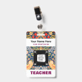 Aangepaste Leraar Naam Business Logo Personeel Lab Badge (Front with Clip)