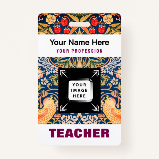 Aangepaste Leraar Naam Business Logo Personeel Lab Badge (Voorkant)