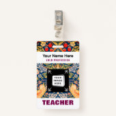 Aangepaste Leraar Naam Business Logo Personeel Lab Badge (Voorkant met clip)