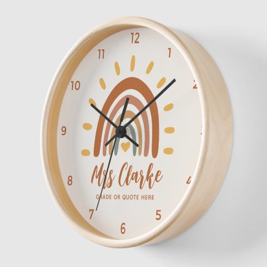 Aangepaste leraar naam Citaat Boho Rainbow Sun (Hoek)