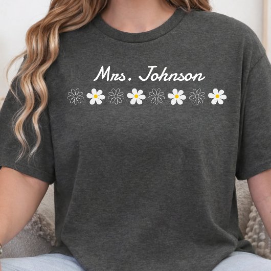 Aangepaste leraar naam gepersonaliseerd leraar tea t-shirt