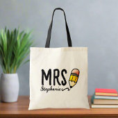 Aangepaste leraar naam Gift l Schattige potlood Sc Tote Bag