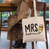 Aangepaste leraar naam Gift l Schattige potlood Sc Tote Bag