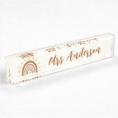 Aangepaste leraar naam Grade Boho Rainbow Sun Naambordje