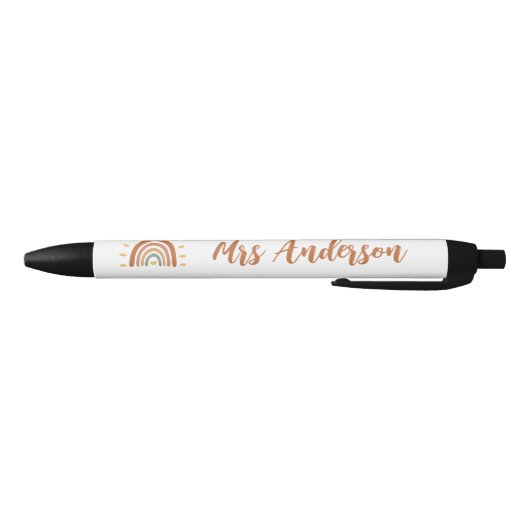 Aangepaste leraar naam Grade Boho Rainbow Sun Zwarte Inkt Pen (Bodem)