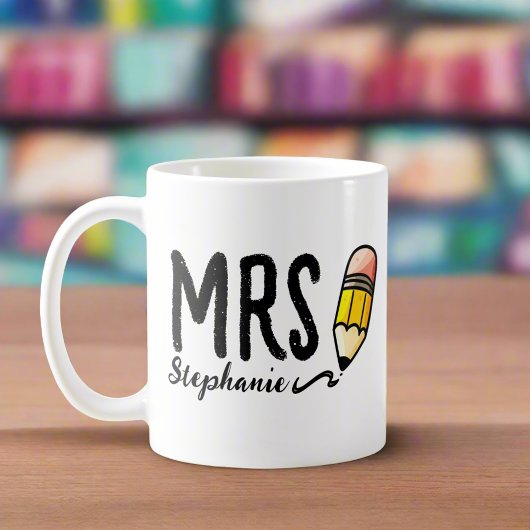 Aangepaste leraar naam l Uniek Script Schattige po Koffiemok