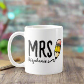 Aangepaste leraar naam l Uniek Script Schattige po Koffiemok