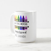 Aangepaste leraar naam leraren waardering dag cade koffiemok (Voorkant links)