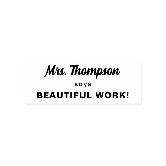 Aangepaste leraar naam prachtig werk!  zelfinktende stempel (Design)