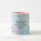 Aangepaste leraar naam regenboog gepersonaliseerde mok (Midden)