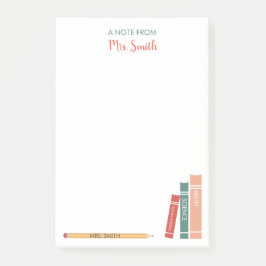 Aangepaste leraar post-it noteert boeken en Penci Post-it® Notes