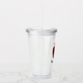 Aangepaste leraar Red Faux Sequin Apple Acryl Drinkbeker (Rechts)