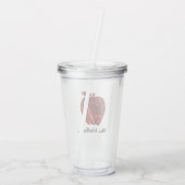 Aangepaste leraar Red Faux Sequin Apple Acryl Drinkbeker (Achterkant)