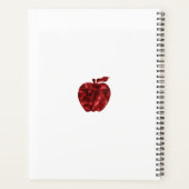 Aangepaste leraar Red Faux Sequin Apple Planner (Achterkant)