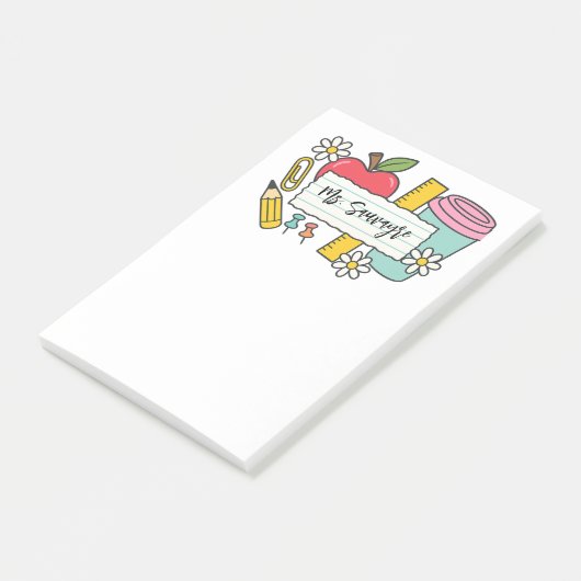 Aangepaste leraar terug naar school & leraar post-it® notes (Schuin)