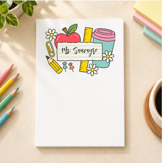 Aangepaste leraar terug naar school & leraar post-it® notes